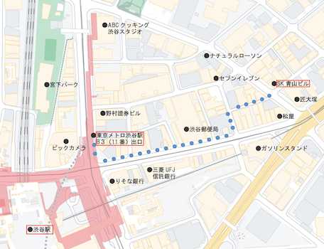 渋谷駅徒歩5分にございます。