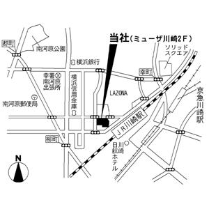 「川崎駅」から直結。屋根付きの遊歩道を通り徒歩2分の場所、音楽ホール「ミューザ川崎」の2Fにございます。