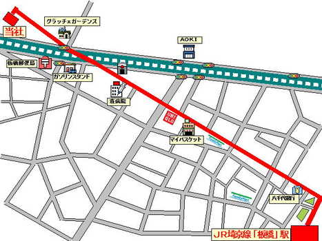 JR埼京線「板橋」駅からの地図