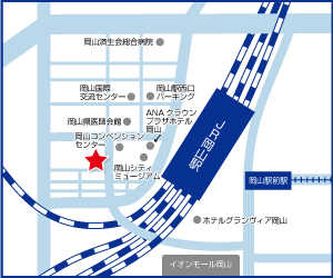 岡山駅西口から徒歩4分！リットシティビルや岡山コンベンションセンターのすぐ近くです。車でお越しの方も店舗横に無料専用駐車場があります！