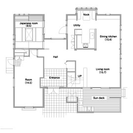 スウェーデンハウス　熊谷モデルハウスの間取り図(1階)