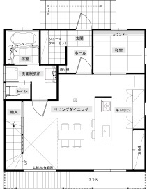 サイエンスホーム中津川展示場の間取り図(1階)