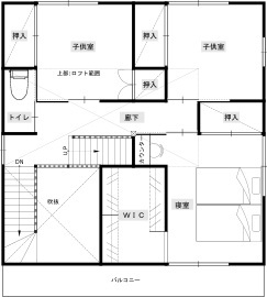 サイエンスホーム中津川展示場の間取り図(2階)