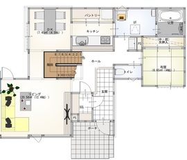 【要予約】札幌市北区北28条　建築家とタイアップした重厚感のあるモダンデザインの間取り図(1階)
