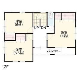 筑西市幸町1号棟｜パパまるハウス｜ハイセンスな外観が美しい高性能で家事楽なモデルハウスの間取り図(2階)