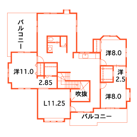 一条工務店　静岡展示場の間取り図(2階)