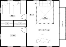 サイエンスホーム福岡展示場の間取り図(2階)