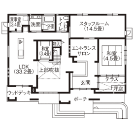 ちゅーピー住宅展示場の間取り図(1階)