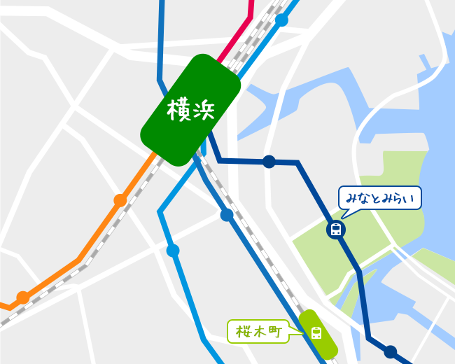 横浜駅周辺の路線図