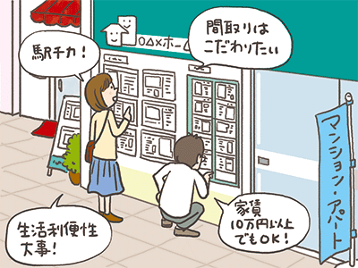 「コンパクトに暮らしたい人」「広さ重視の人」それぞれ考え方に合った部屋を選んでいる