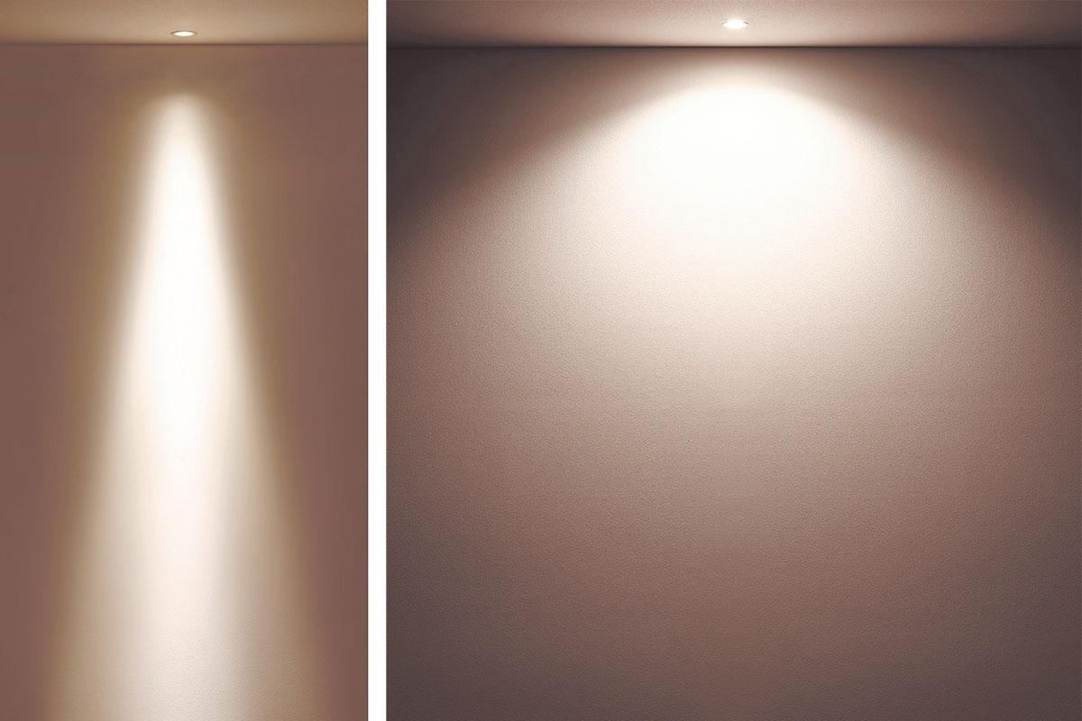 集光タイプと拡散タイプのダウンライト