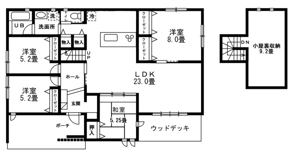 平屋で4ldkの間取り どのぐらいの広さが必要 プランニングのコツは 費用がわかる実例も紹介 住まいのお役立ち記事