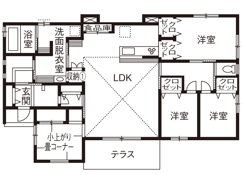 平屋で4ldkの間取り どのぐらいの広さが必要 プランニングのコツは 費用がわかる実例も紹介 住まいのお役立ち記事