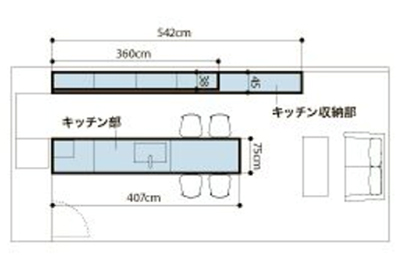 I型のキッチンイメージ２