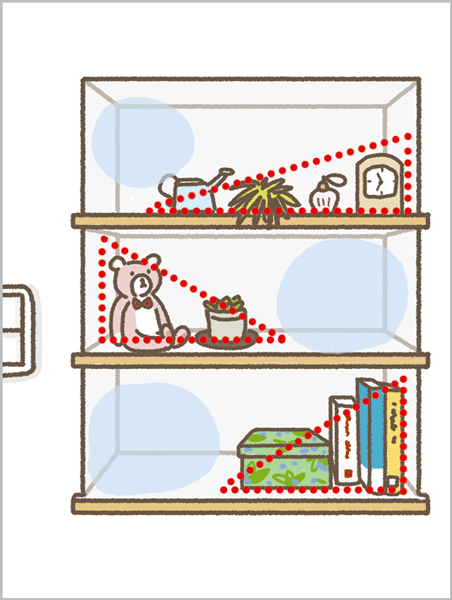 縦に空間が並ぶニッチ