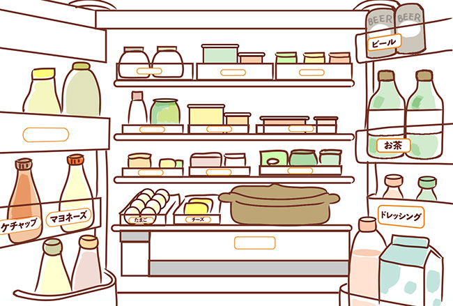 冷蔵庫内のラベリングのイメージ