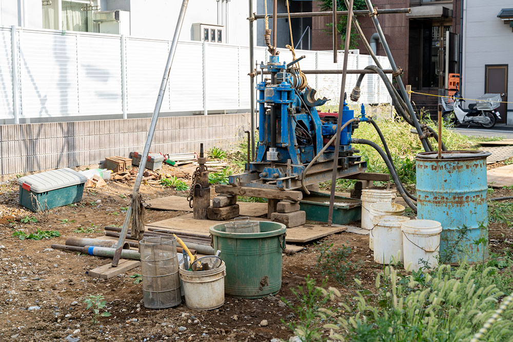 住宅地のボーリング調査(地盤調査)のイメージ