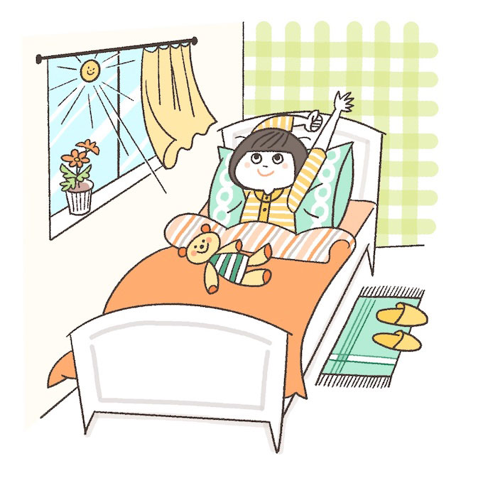 東向きの部屋の壁紙例イラスト