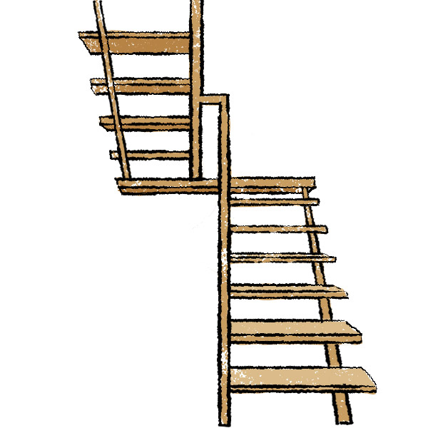 折り返し階段のイラスト