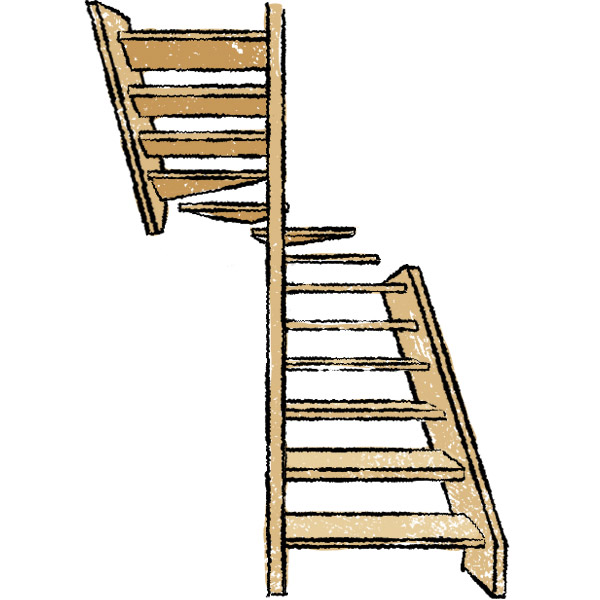 回り階段のイラスト