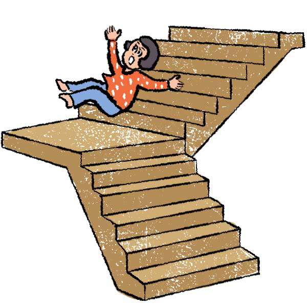 踊り場のある階段のイラスト