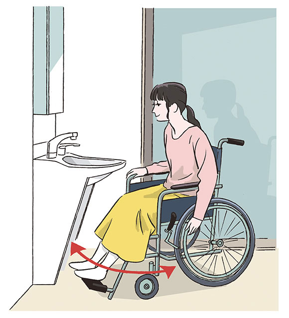 車椅子で使いやすい洗面台