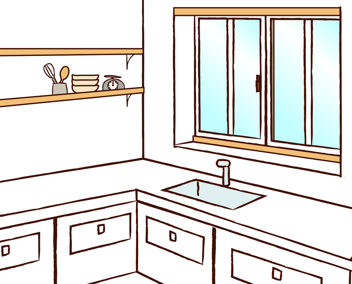 キッチンの出窓のイメージ