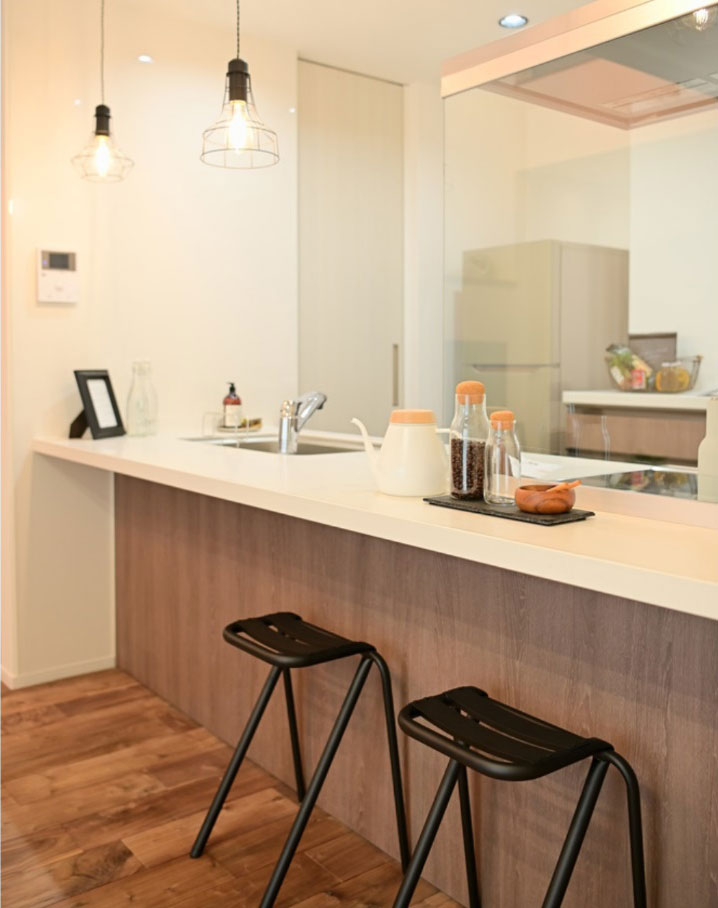 カフェ風インテリアなキッチンの写真