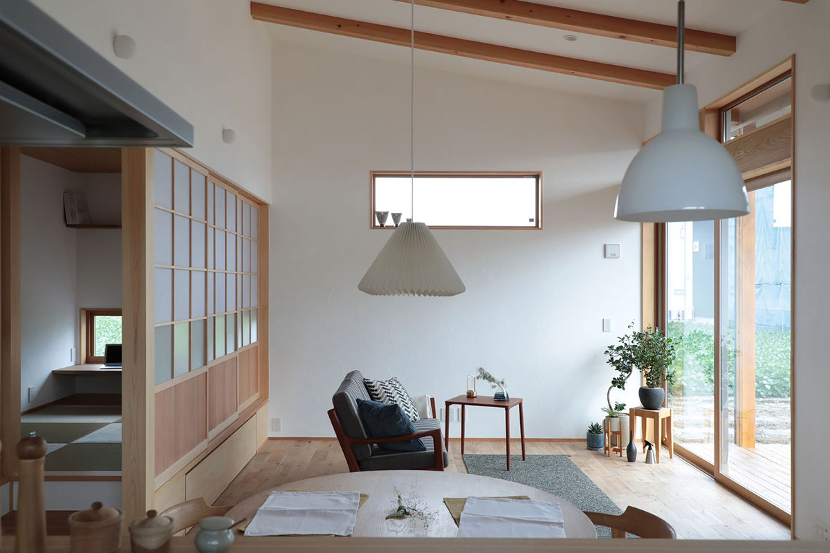 北欧インテリアのある和モダンリビング