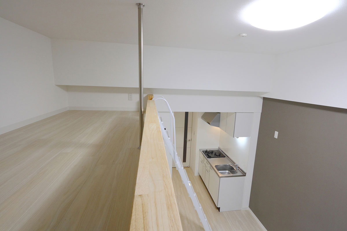 寝る場所として使用できるロフト