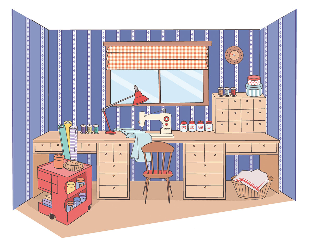 3畳の部屋をホビースペースにしたレイアウト例