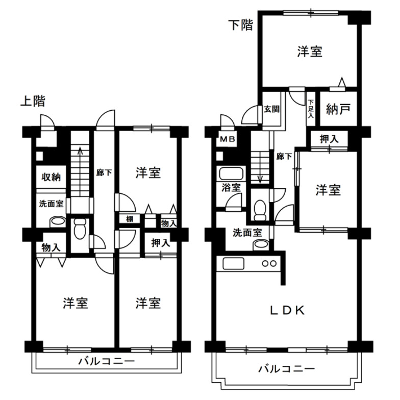 メゾネットタイプの間取り