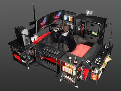 生活エリアとゲームエリアを一緒にしたレイアウト