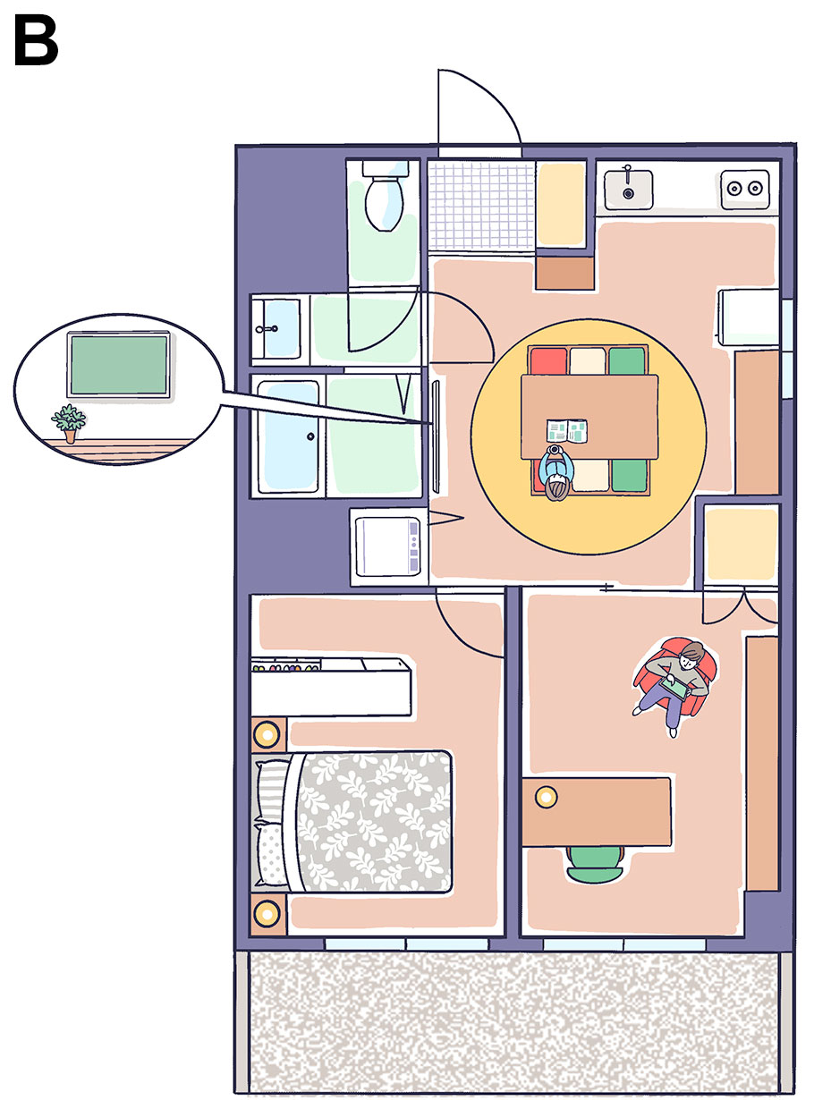 それぞれの時間を過ごせる2DKレイアウト