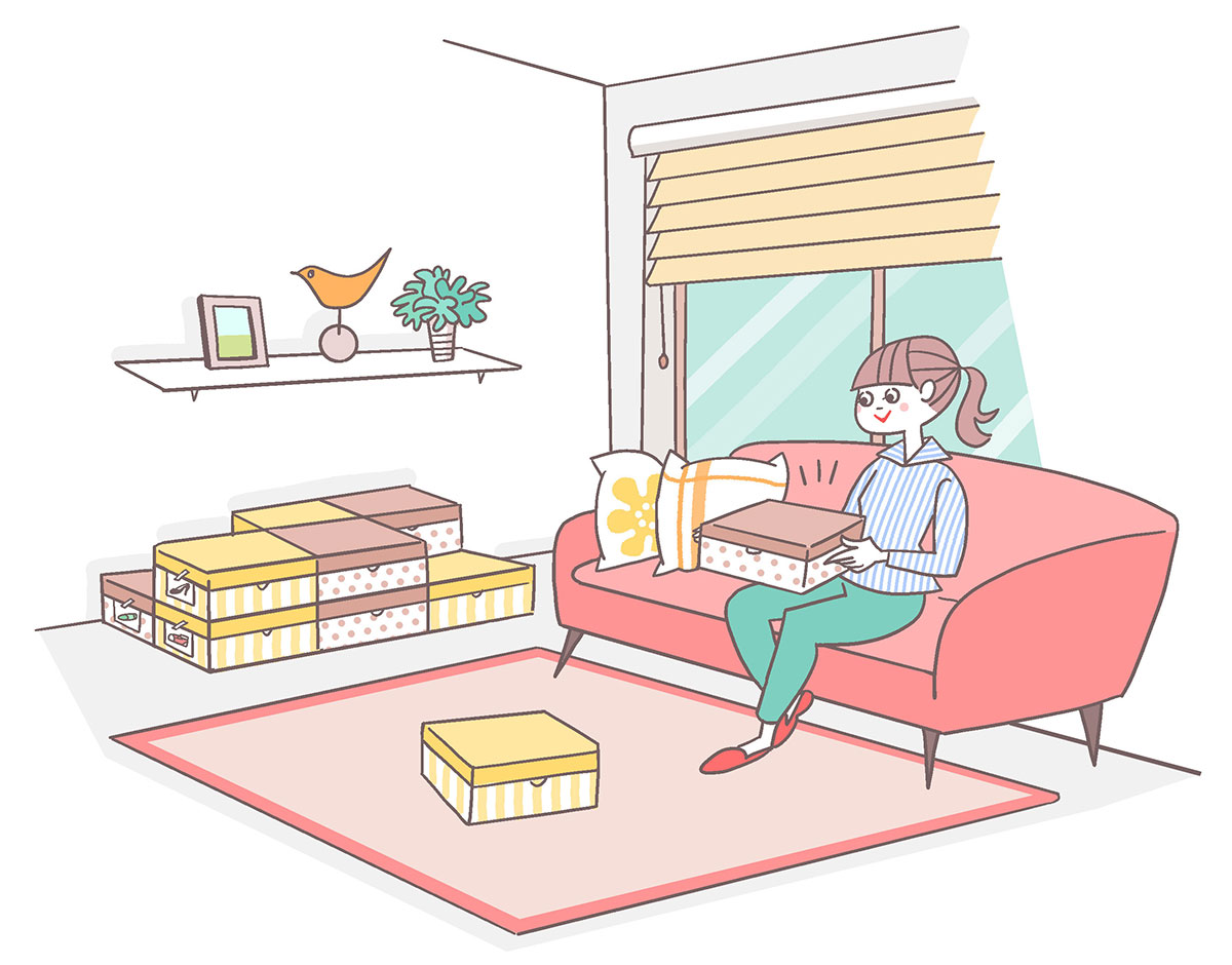 おしゃれなシューズボックスをリビングに