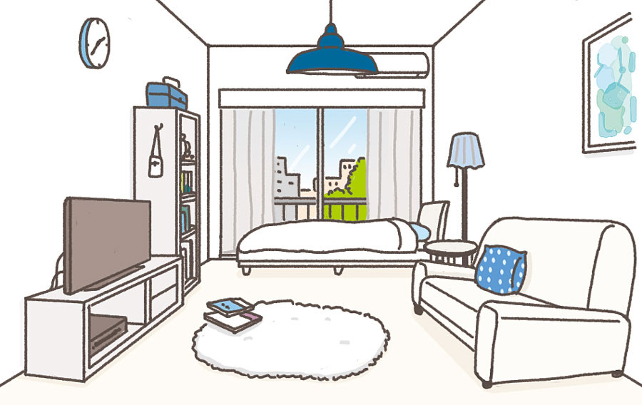 白を基調にした部屋