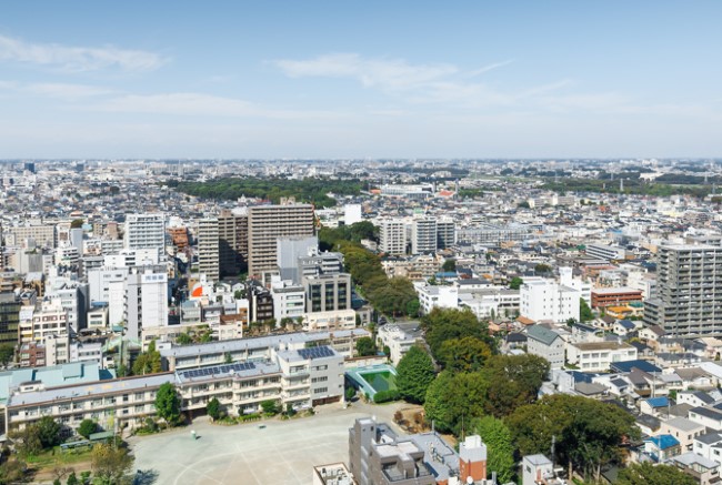グランドミッドタワーズ大宮の27階からの眺め