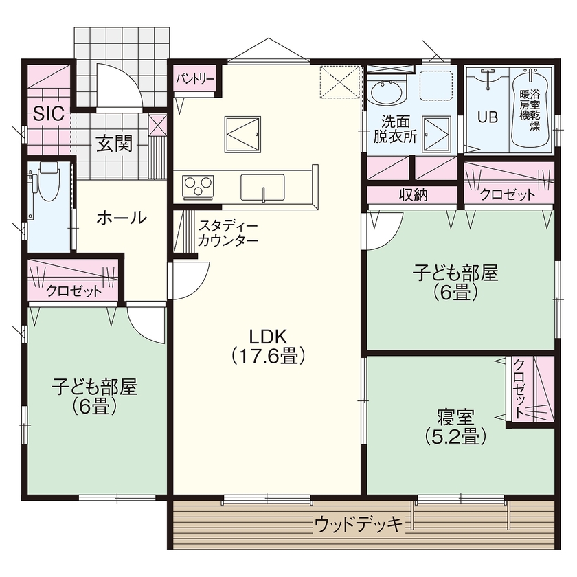 約24坪の平屋の間取図