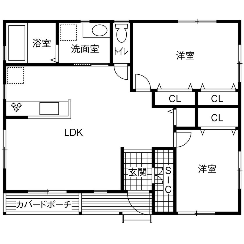 23坪の平屋の間取図