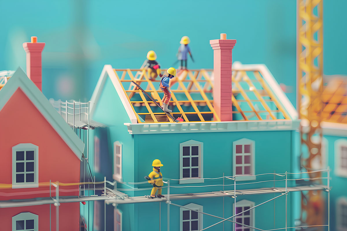 一戸建ての建設現場のイメージ