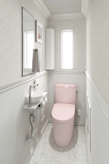 シンプルな場所をとらない手洗器の写真
