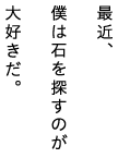 最近、僕は石を探すのが大好きだ。