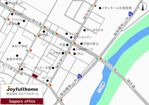 店舗地図：札幌市東区本町1条9丁目1-40