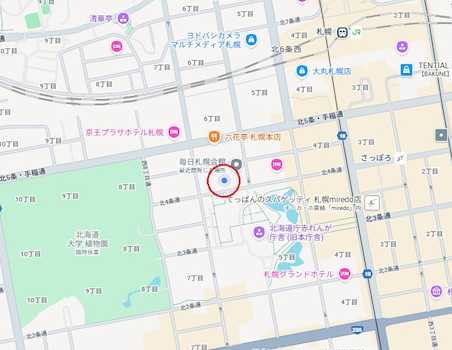 ※公共交通機関(JR線・地下鉄)をご利用のお客様はアスティ45ビルの出口より地上に出て西側に向かってください。毎日会館ビル、ポールスターホテルの間のビルになります。