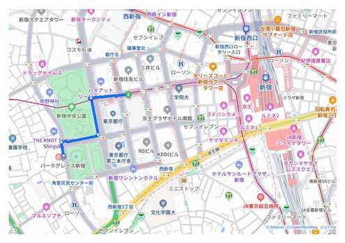 JR新宿駅からも徒歩15分です。