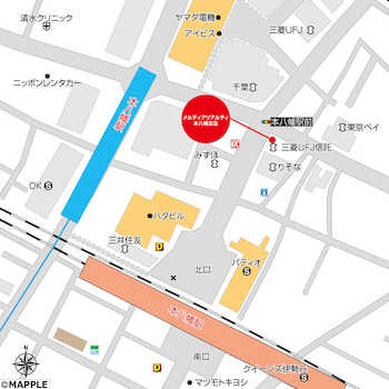JR総武線・都営新宿線本八幡駅、京成本線京成八幡駅から徒歩2分。川長ビルになります。