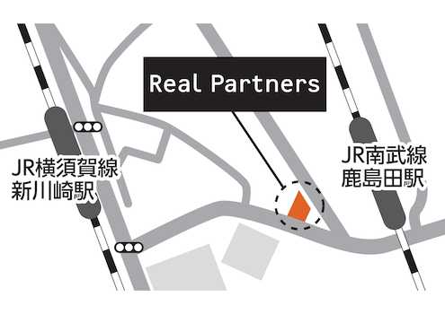 JR横須賀線「新川崎」駅から徒歩４分、JR南武線「鹿島田駅」徒歩から徒歩１分