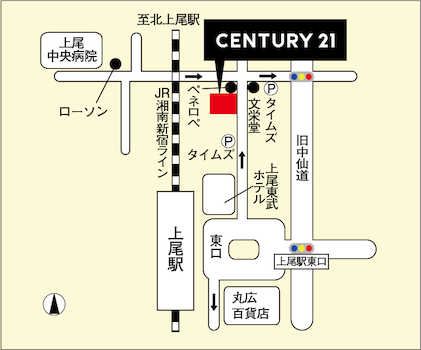 JR高崎線『上尾』駅東口徒歩２分♪東口に出て左手の道を真っすぐに進んでいただきます。黒とゴールドの看板が目印です！