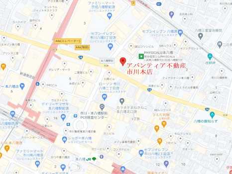 (株)アバンティア不動産　市川本店　地図