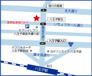八王子駅北交差点のすぐ北側にございます。